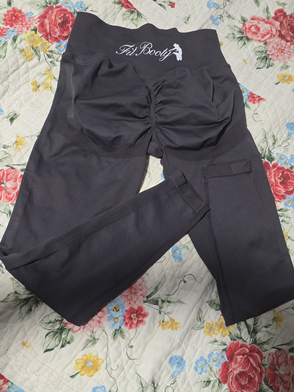 Fit Booty Butt Lifting Women's High-Waist Leggings in Dark Charcoal Size XL